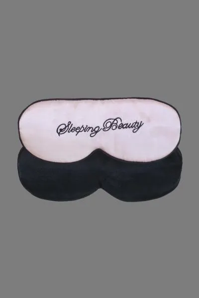 100% Silk Eye Mask - Sleeping Beauty -  Pink & Black