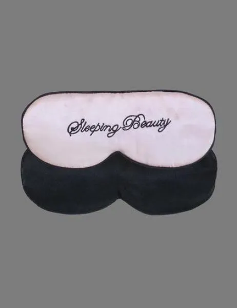 100% Silk Eye Mask - Sleeping Beauty - Porcelain & Black