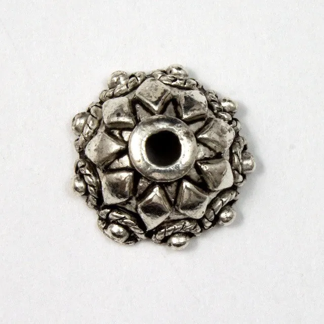 10mm Antique Silver Decorative Bead Cap #MCB031