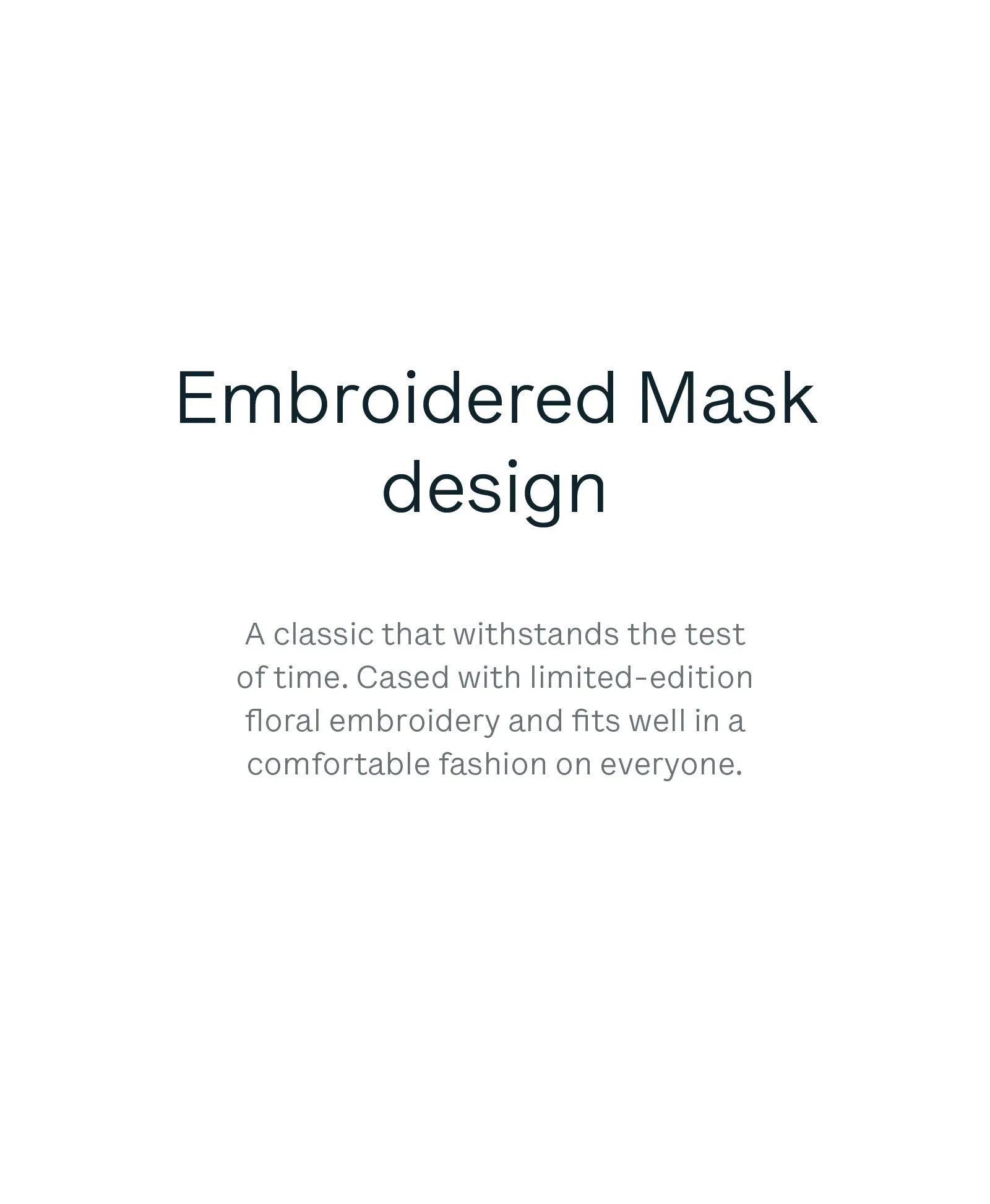 3 Universal Embroidered Masks