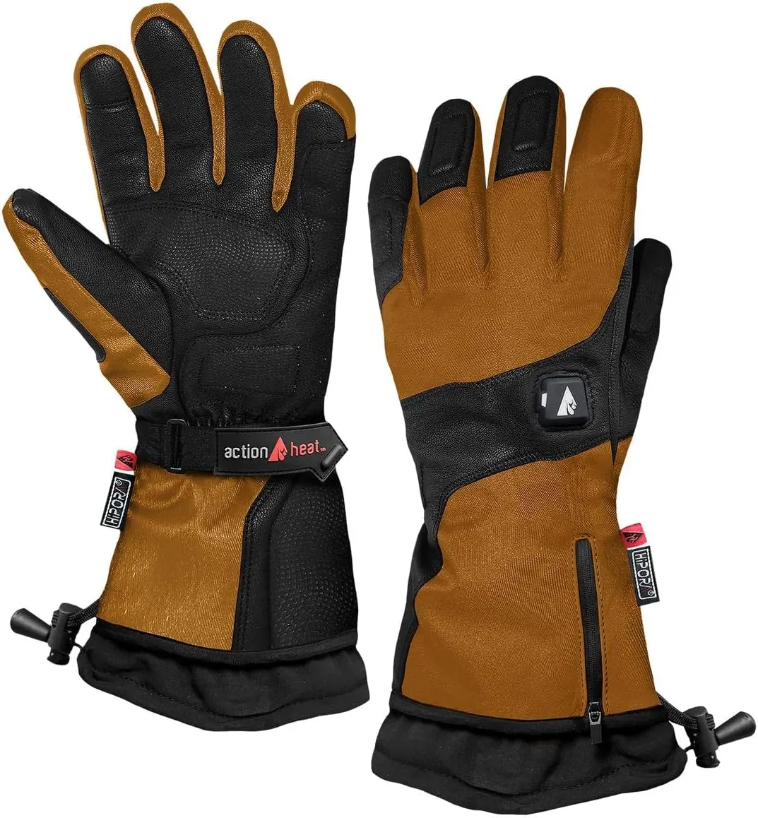 ActionHeat Battery Heated Gloves for Men, Premium Electric Gloves w/ 3-Heat Settings, Extended Gauntlet, Touch-Control, Rechargeable Electric Gloves