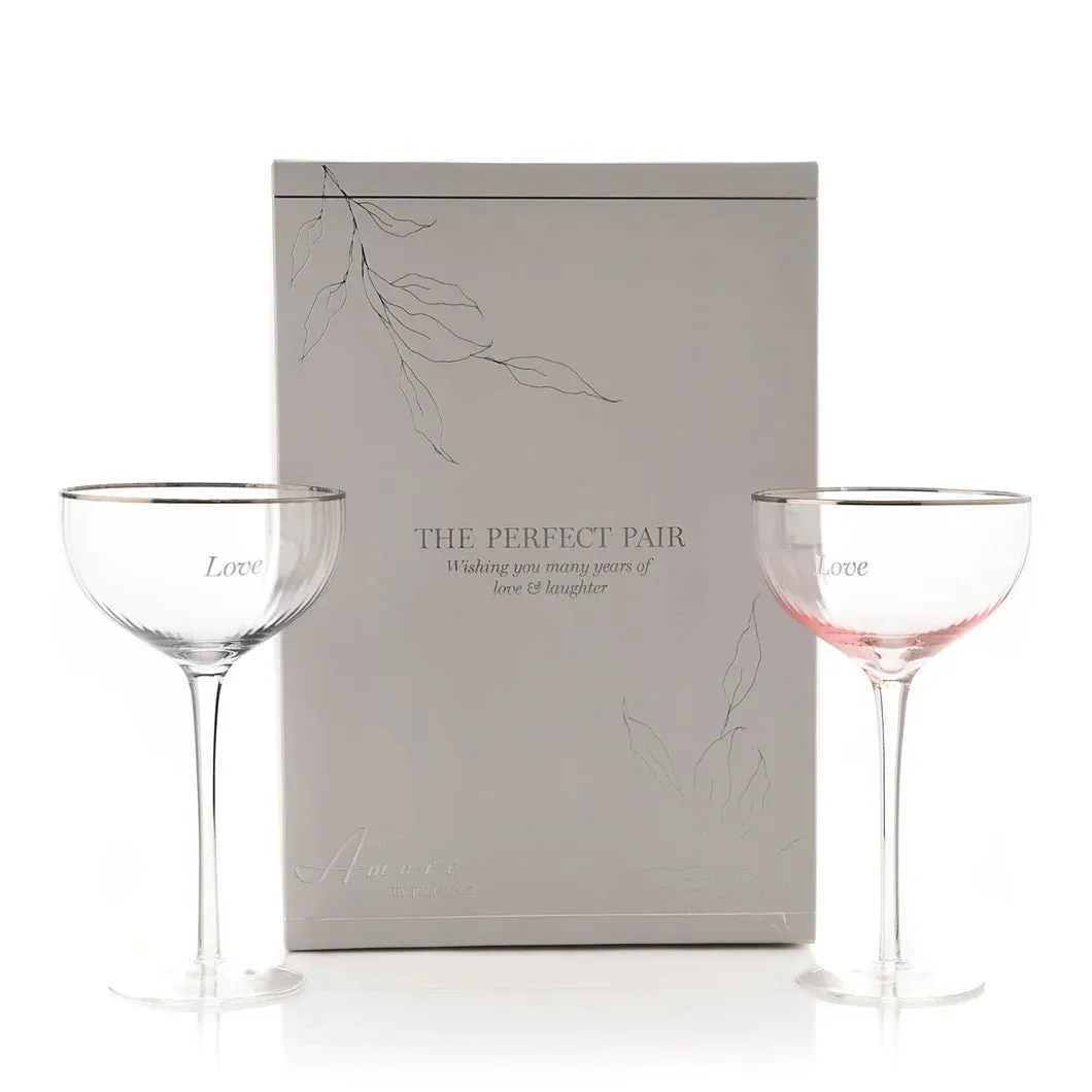 Amore Set of 2 Couple Glasses - Love