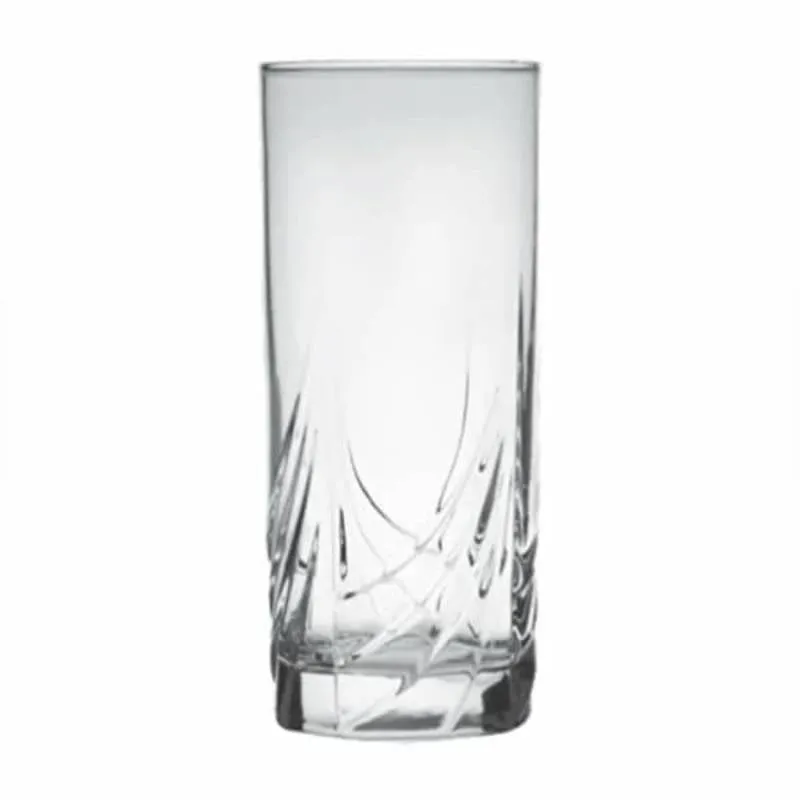 Anthea Hi Ball Glasses Clear Crystal Glassware | Set of 6 | 2 x 6 inches | 265ml