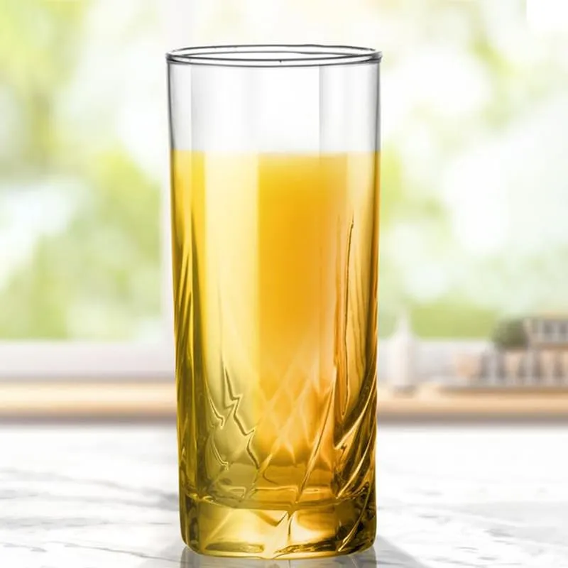 Anthea Hi Ball Glasses Clear Crystal Glassware | Set of 6 | 2 x 6 inches | 265ml