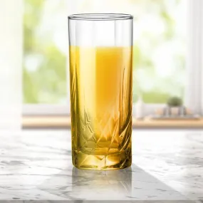 Anthea Hi Ball Glasses Clear Crystal Glassware | Set of 6 | 2 x 6 inches | 265ml
