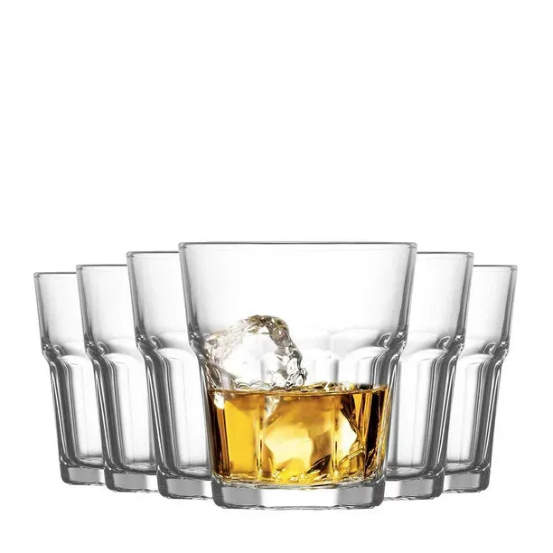 Aras Whiskey Glass Set of 6, Elegant Whiskey Glassware, 10.3 oz