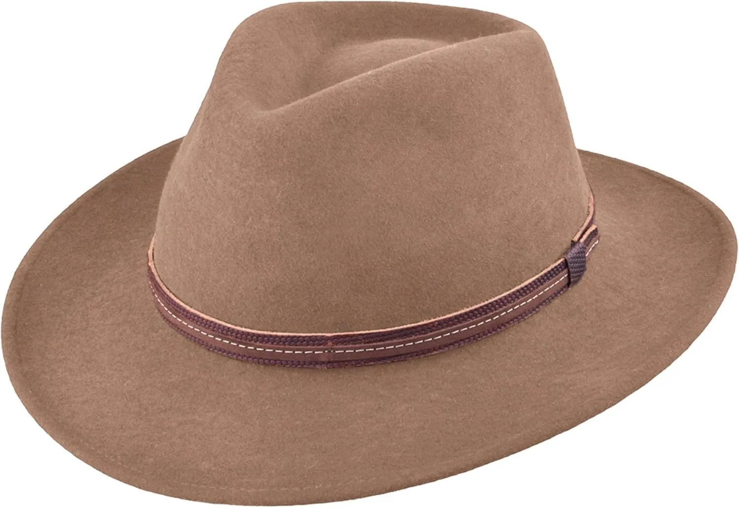 Bigalli Escapade Hat 100% Wool Felt for Women/Men Crushable Waterproof Leather Details | Wide Brim Cowboy Cowgirl Hat