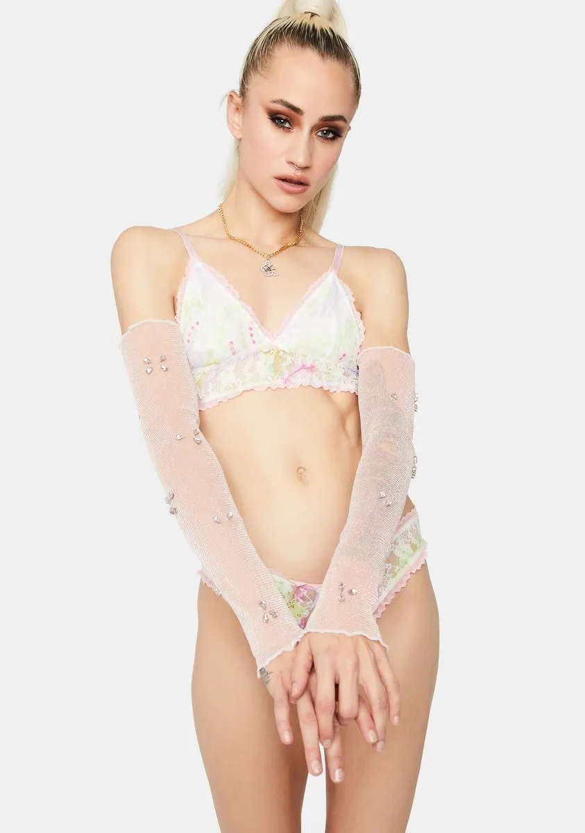 Blissfully Yours Sheer Glitter Gloves