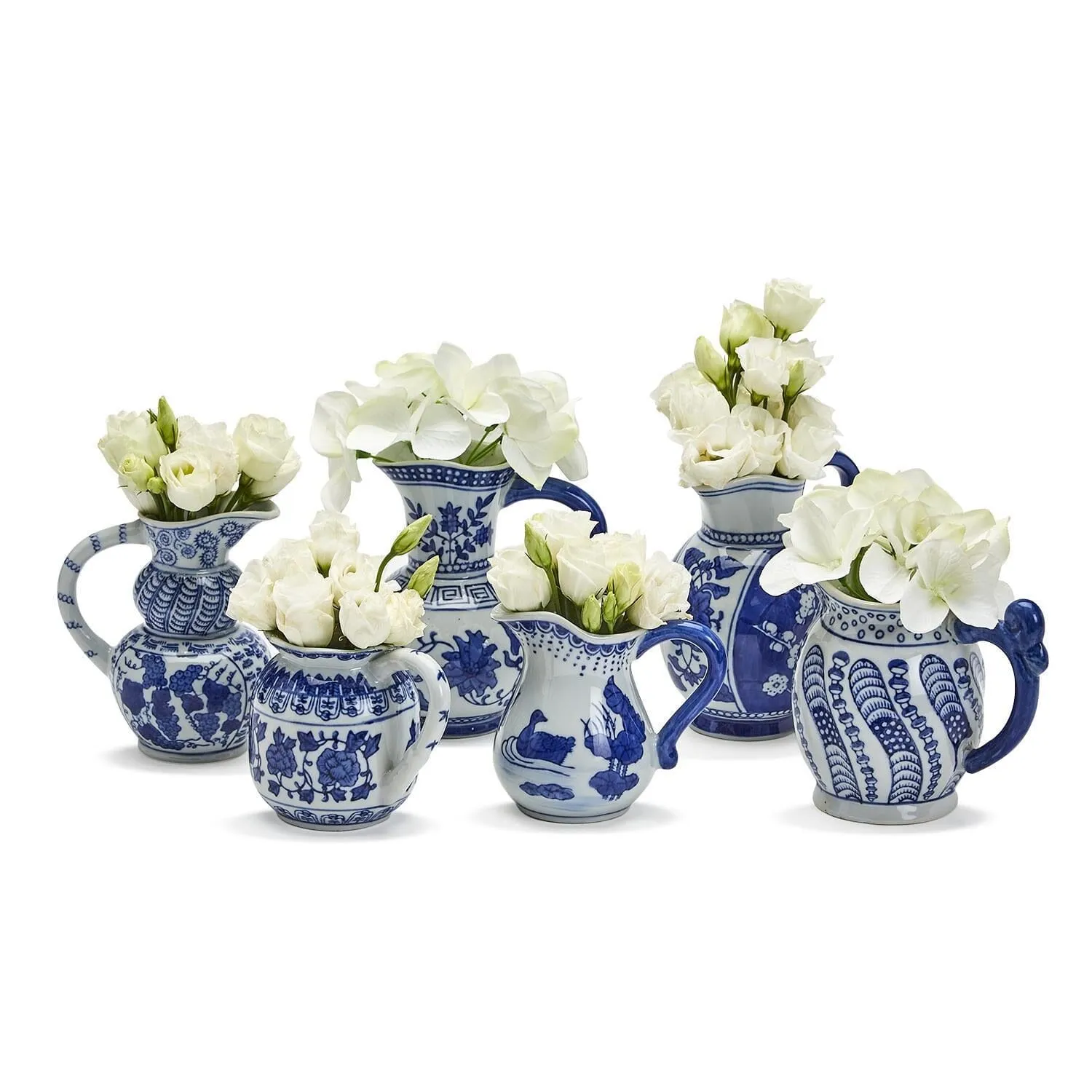Blue and White Decorative Pitchers