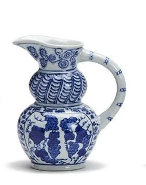 Blue and White Decorative Pitchers