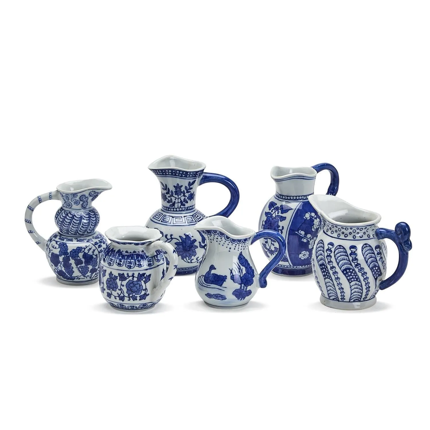 Blue and White Decorative Pitchers