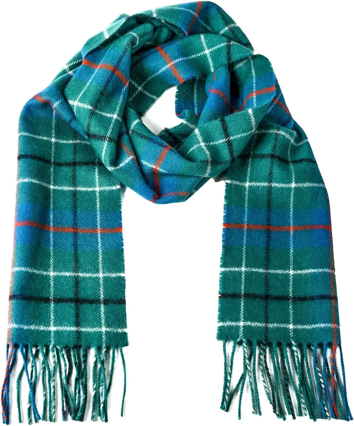 Briomhar Tartan Plaid Wool Scottish Scarf - 100% Lambswool Made in Scotland, Perfect Winter Scarf for Cold Weather