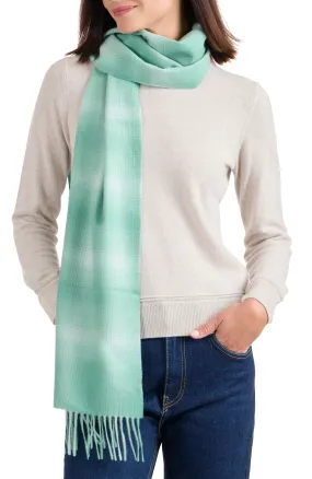 CASHMERE OMBRE WINDOWPANE SCARF