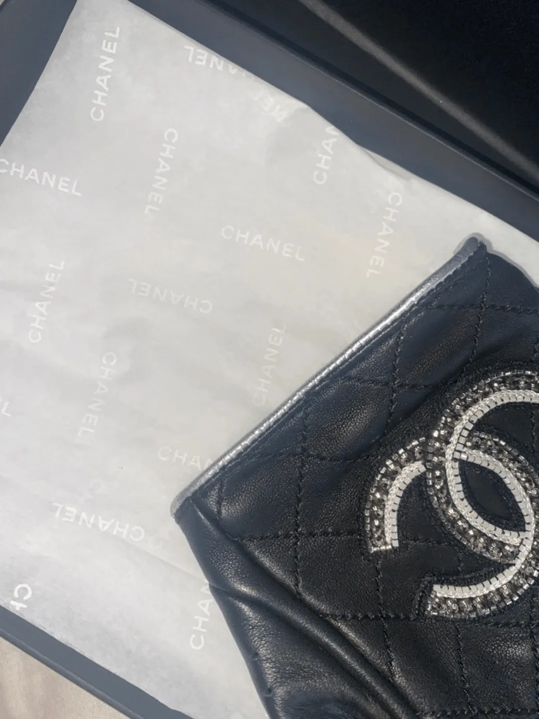 Chanel embellished fingerless gloves