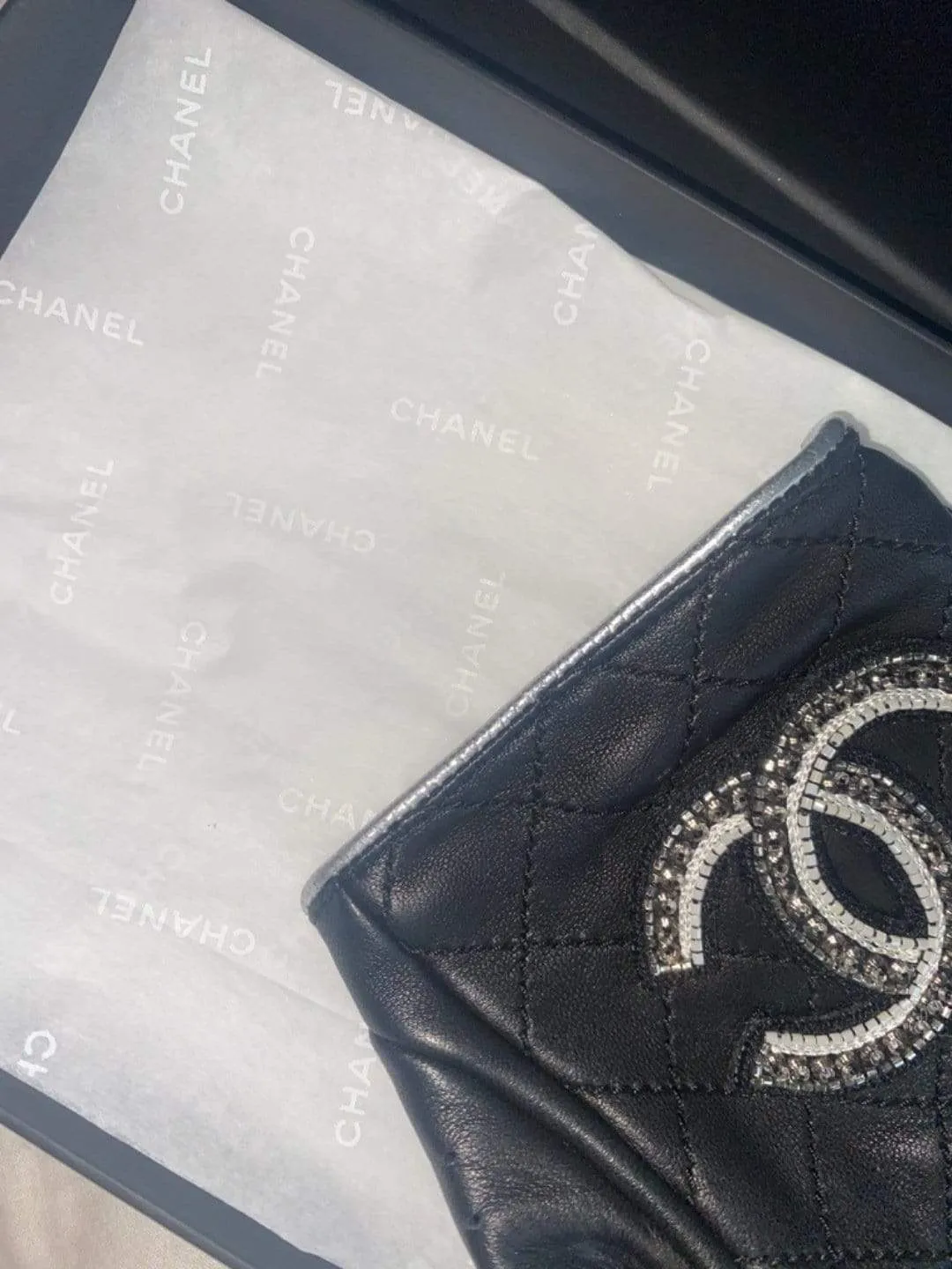 Chanel embellished fingerless gloves