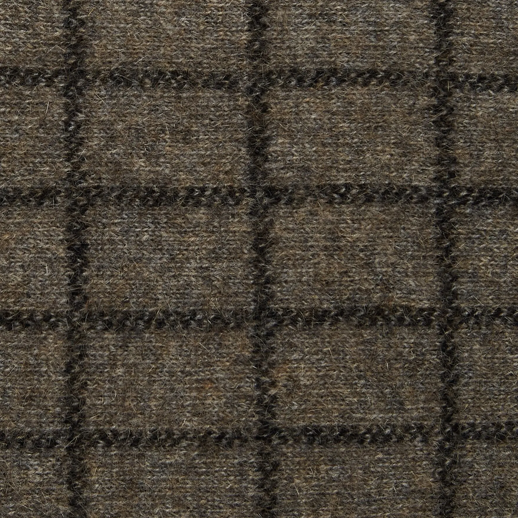 CHECK SCARF WITH LAMBSKIN TRIM