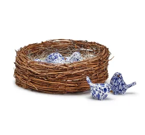 CHINOISERIE BLUE ROBIN DECORATIVE BIRD