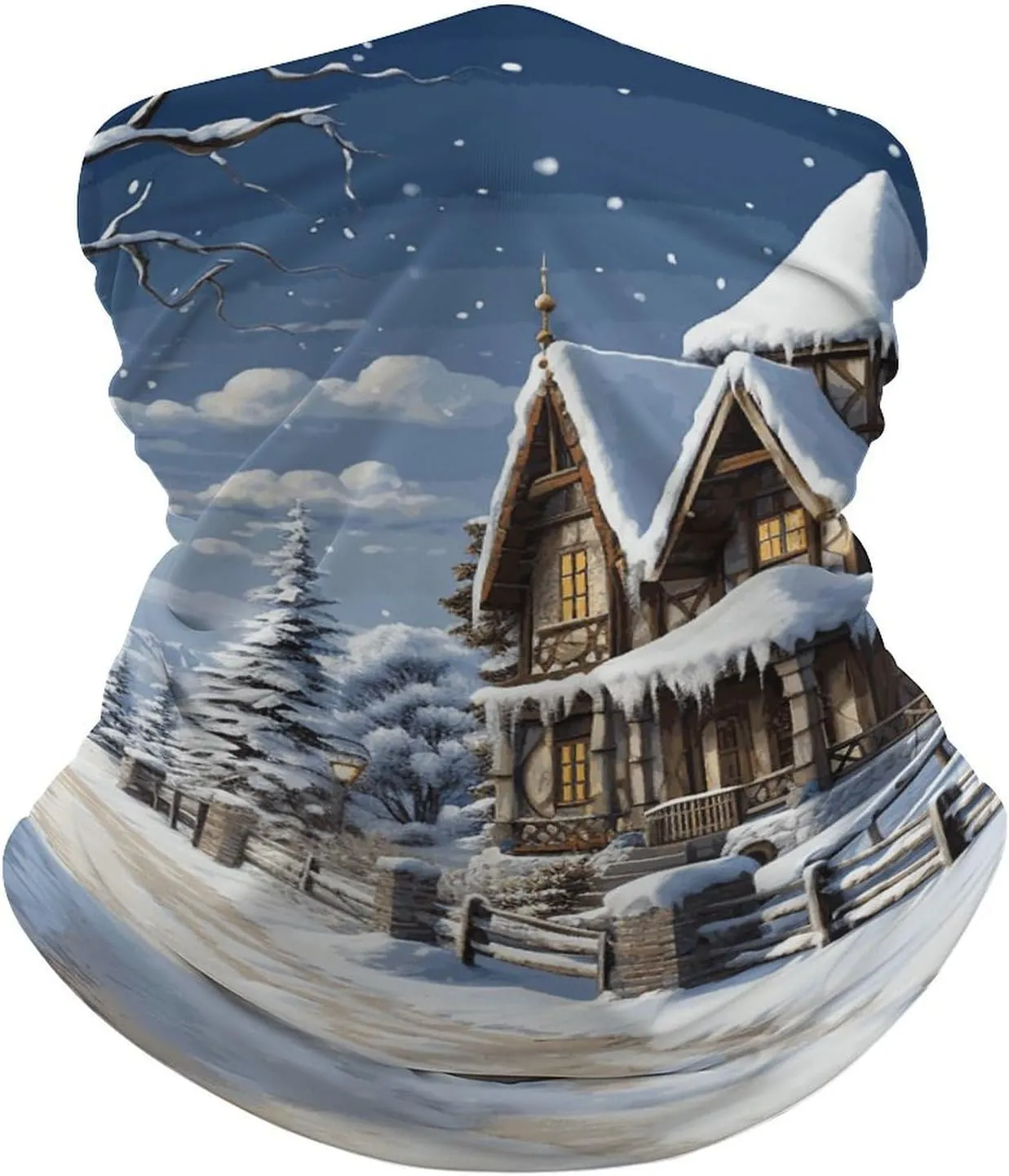 Christmas Winter Happy Scene Balaclava UV Protection Face Mask Breathable Neck Gaiter Ski Mask for Men Women Headwear Bandana Elastic Face Scarf