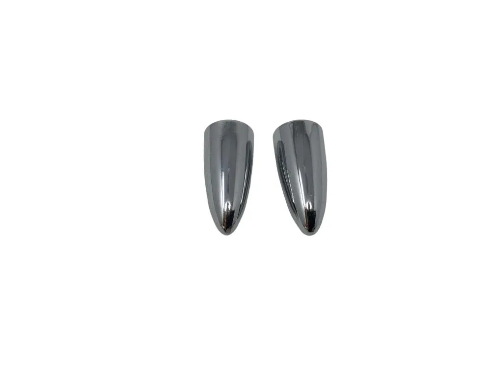 Chrome Pike/Bullet Tyre Valve Dust Cap Covers (Pair) Motorcycle/Trike Aluminium, Screw-on - Highway Hawk H01-122