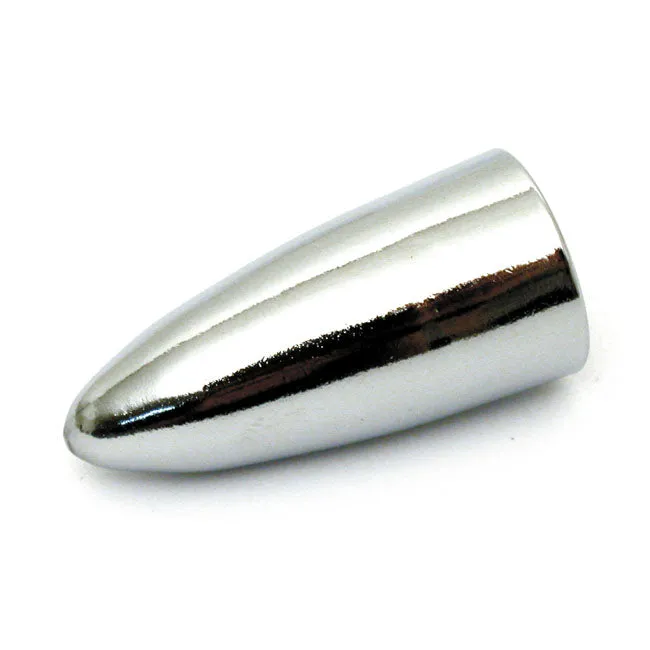 Chrome Pike/Bullet Tyre Valve Dust Cap Covers (Pair) Motorcycle/Trike Aluminium, Screw-on - Highway Hawk H01-122