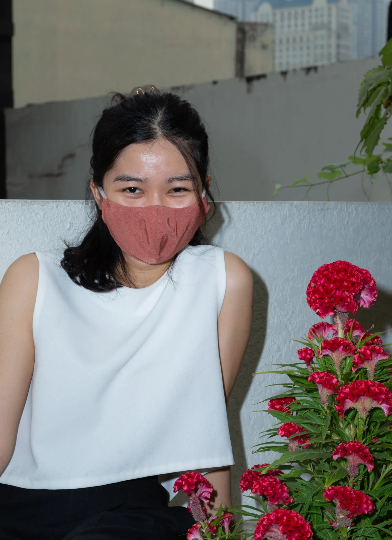 Clay Pink Silk Filter 4-Layer Reusable Face Mask