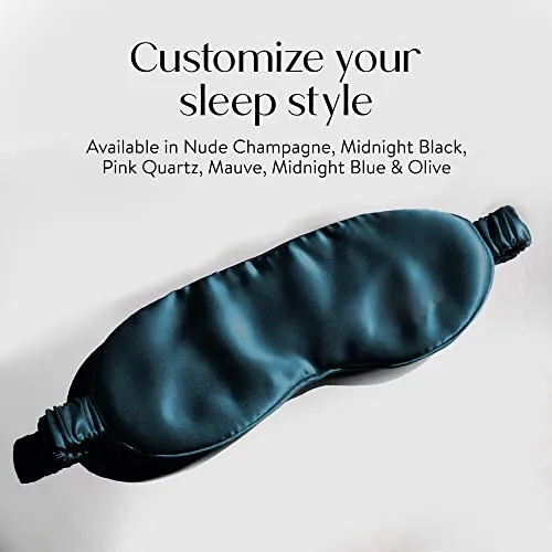 Colorado Home Co Silk Sleep Mask Midnight Blue Blackout Travel Eye Mask