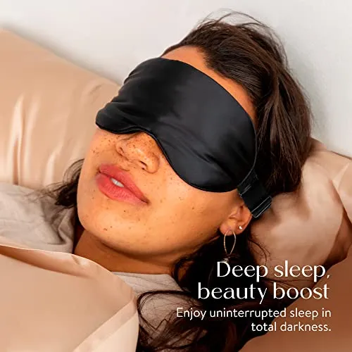 Colorado Home Co Silk Sleep Mask Midnight Blue Blackout Travel Eye Mask