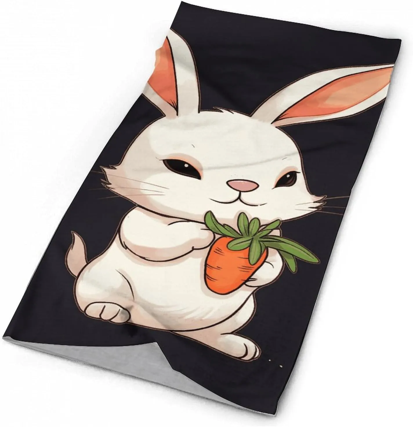 Cute Bunny Holding Carrot Face Mask for Cold Weather Neck Gaiter Scarf Windproof Bandana for Men Women Elastic Balaclava Headbands for Motorcycle Cycling Riding Skiing Party