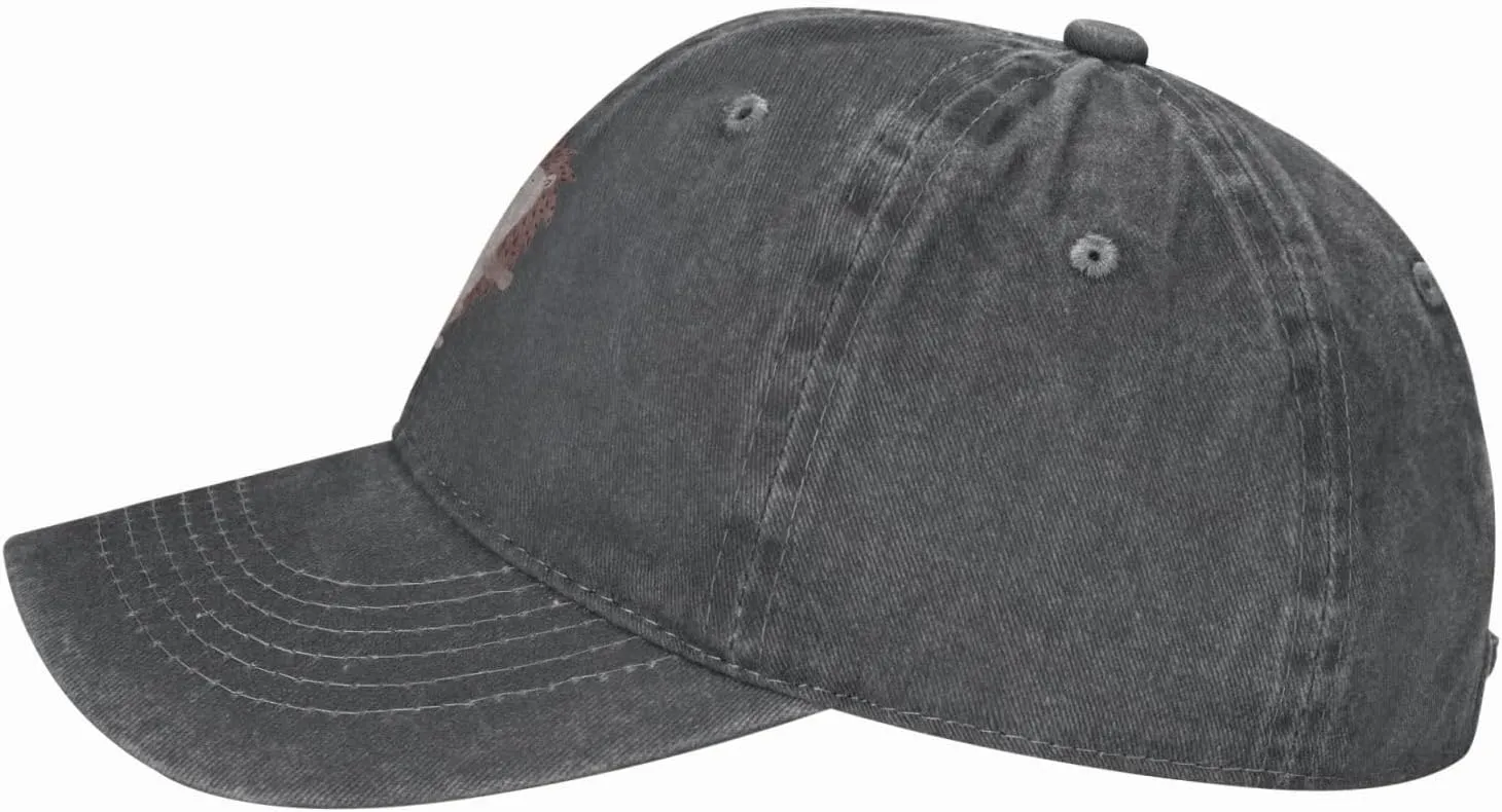 Cute Hedgehog Distressed Adjustable Washed Denim Mens Dad Trucker Hat Baseball Ball Cap for Men