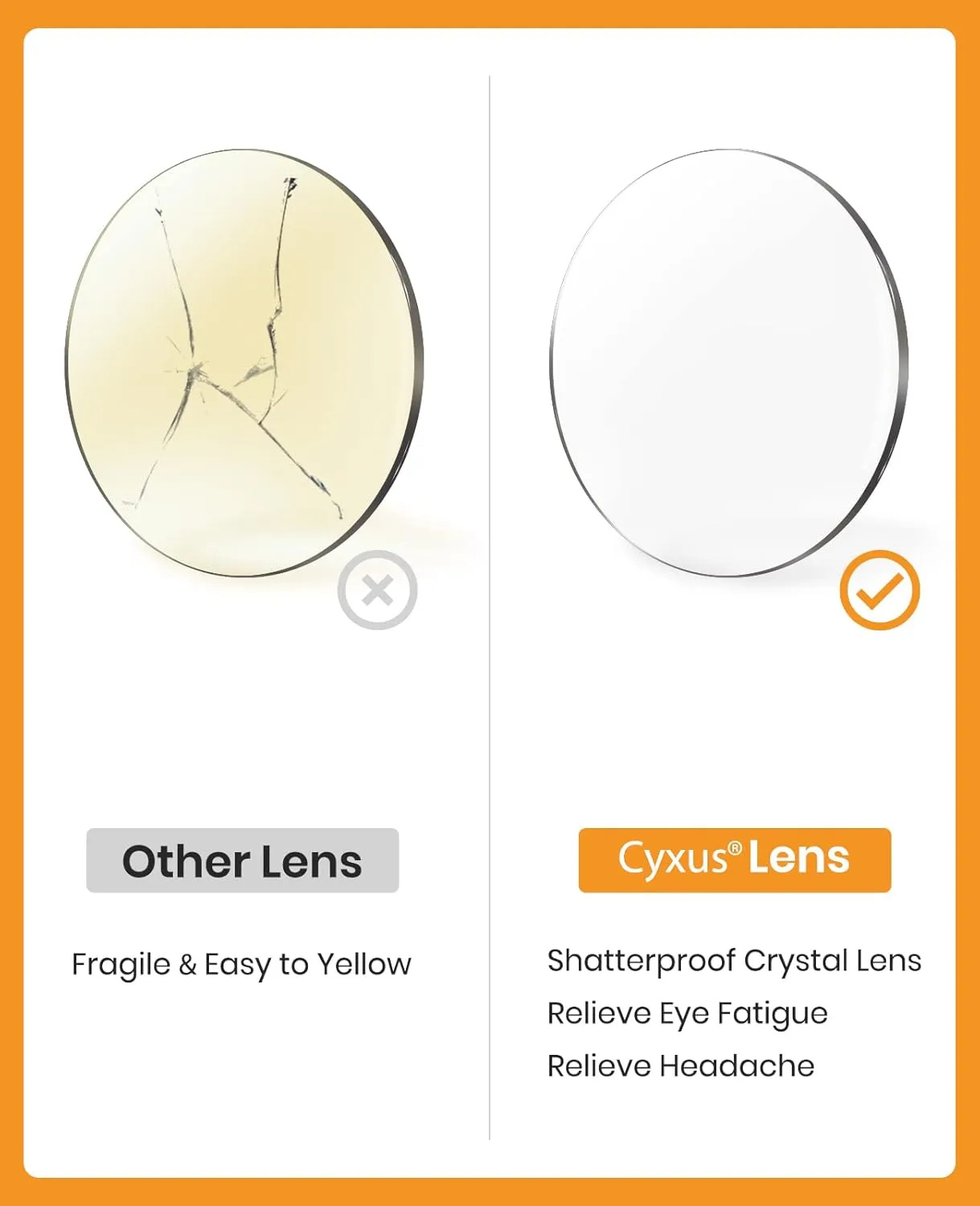 Cyxus Round Blue Light Glasses for Men Women Wire Frame UV Blocking Computer Glasses Clear Lens Metal Ultralight Eyewear