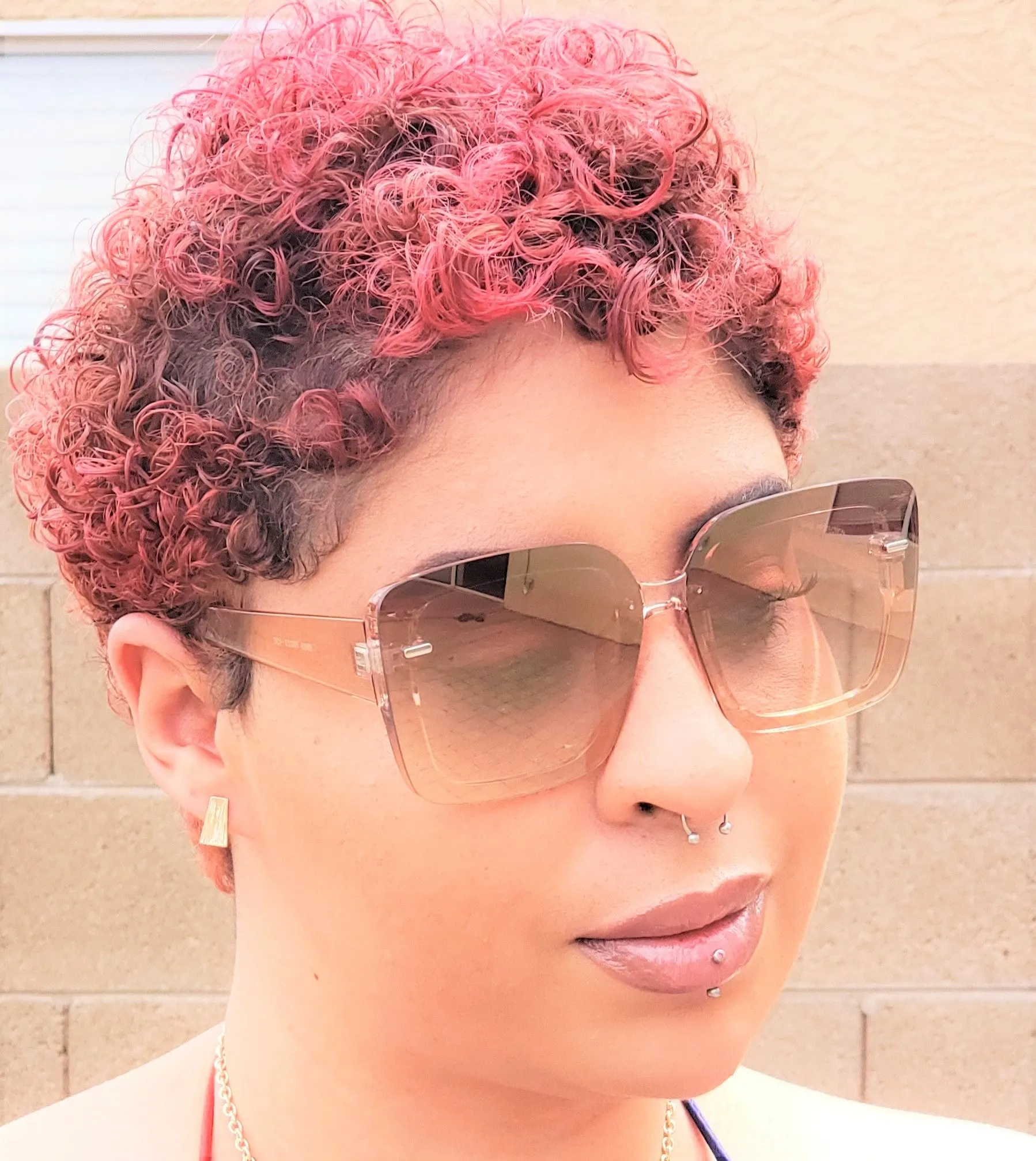 DESIGNER SQUARE RIMLESS SUNGLASSES
