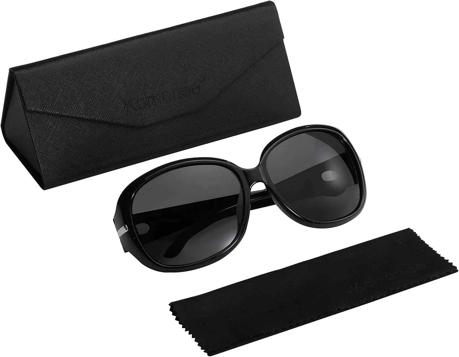 Designer Womens Sunglasses Set With Luxury Folding Case & Cleaning Cloth Overized Polarized Celebrity Large UV400