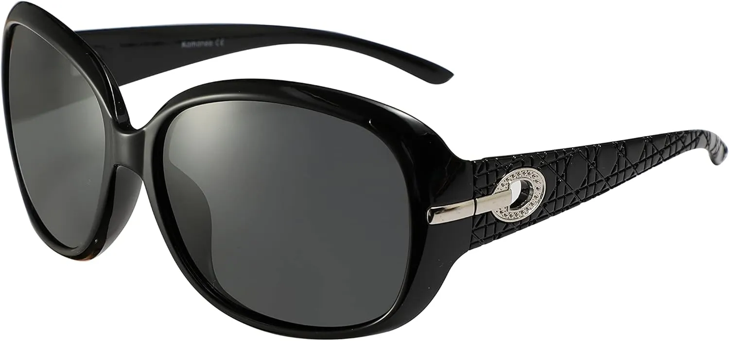 Designer Womens Sunglasses Set With Luxury Folding Case & Cleaning Cloth Overized Polarized Celebrity Large UV400