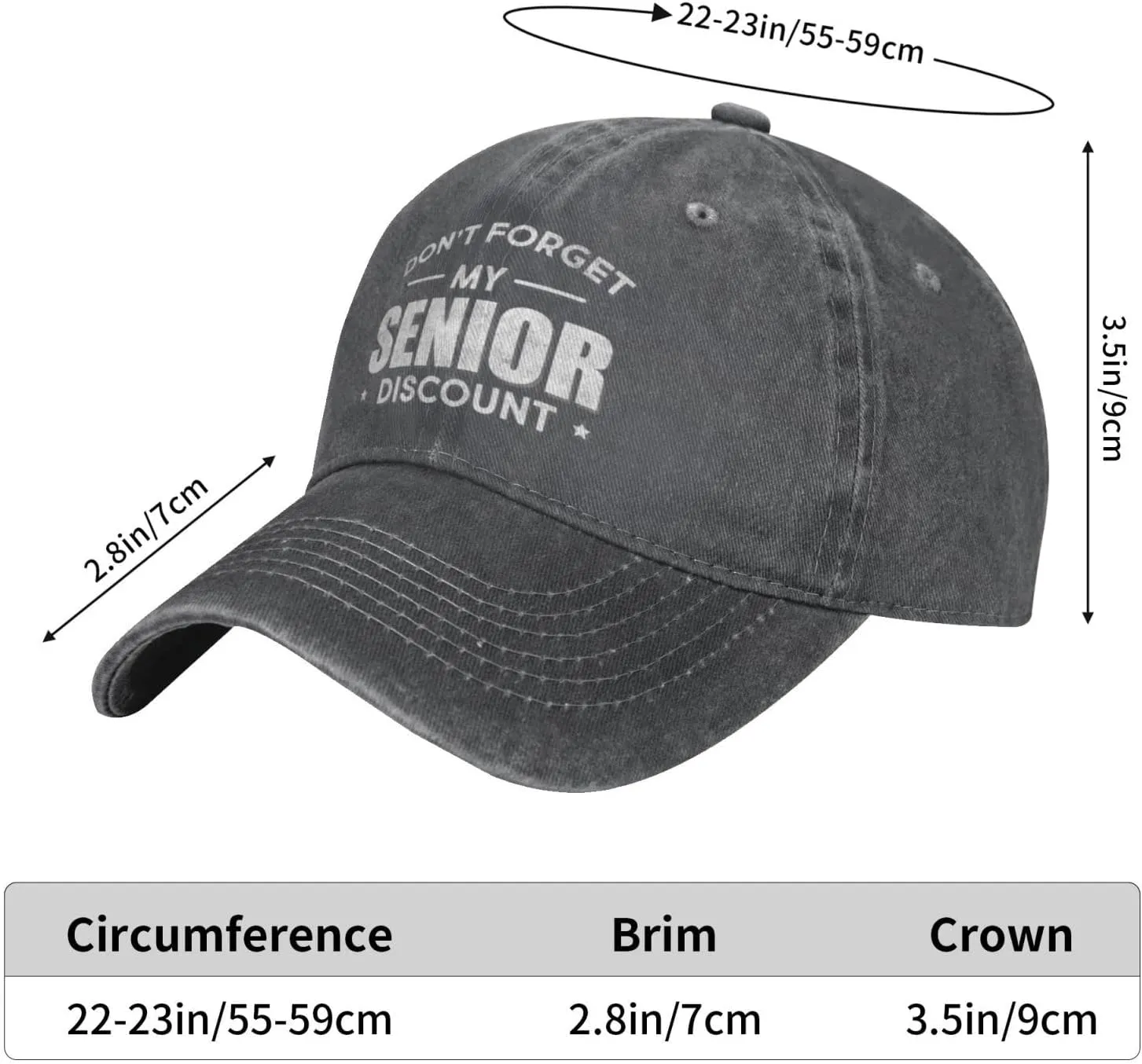 Don't Get My Senior Discount Cowboy Hat Vintage Dad Hat Adjustable Baseball Cap Trucker Hat for Mens Headwear