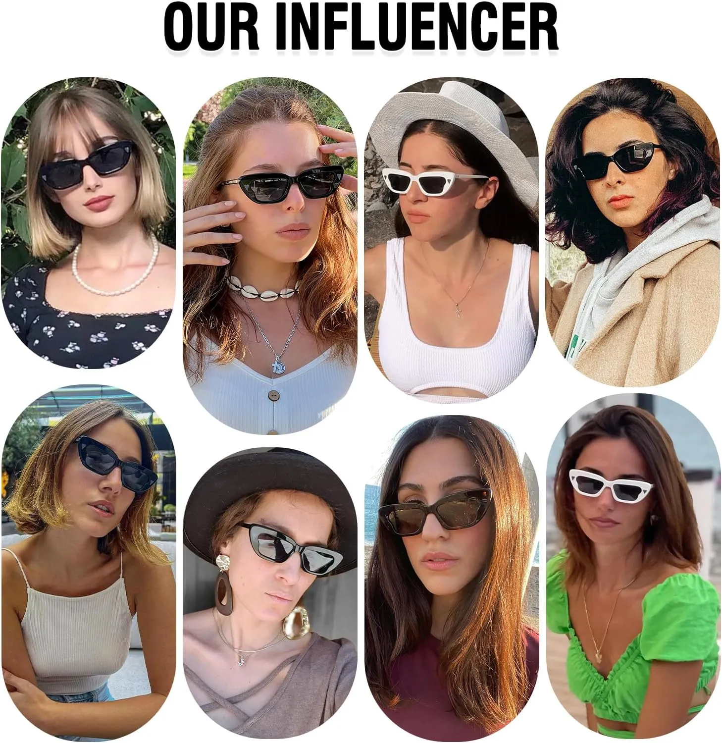 DUCO Small Cat Eye Sunglasses for Women Retro Narrow Polarized Sun Glasses Mylove Designer Rectangle Frame UV400 Lens DC1104
