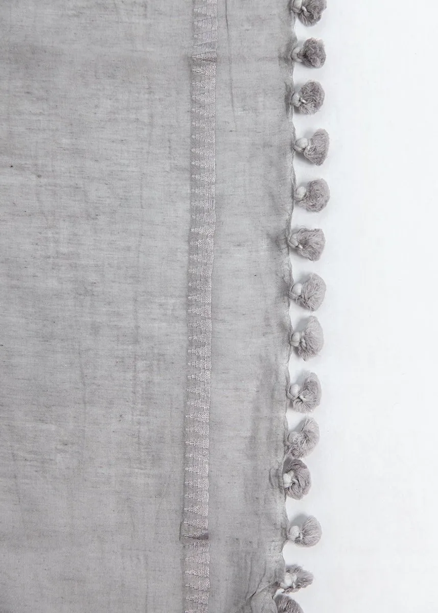 Dupatta Plain Shawl, Silver
