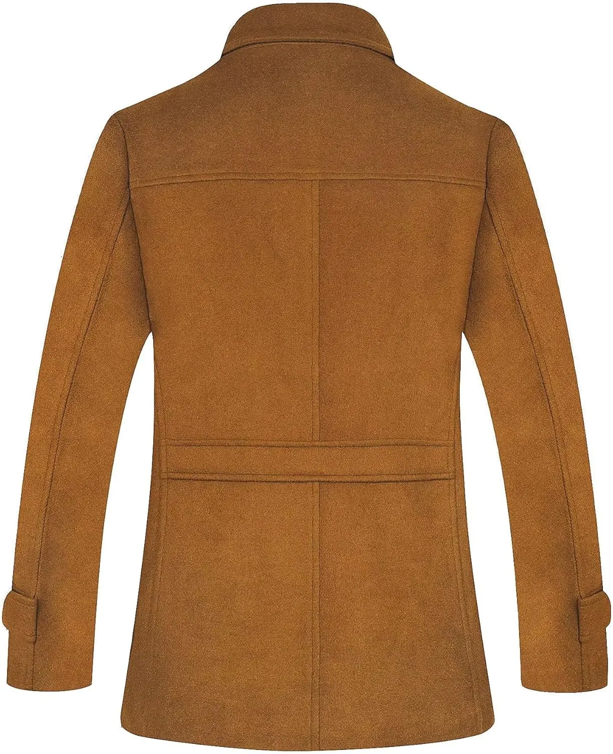 ELETOP Men's Trench Coat Long Wool Coat Winter Classic Overcoat Top Pea Coat