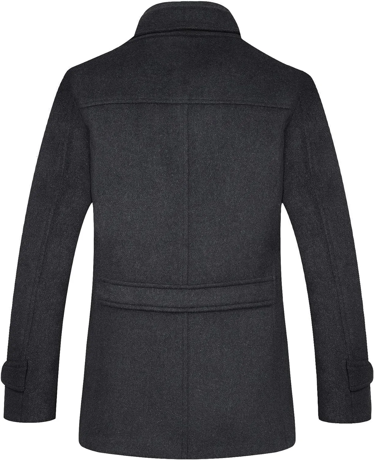 ELETOP Men's Trench Coat Long Wool Coat Winter Classic Overcoat Top Pea Coat