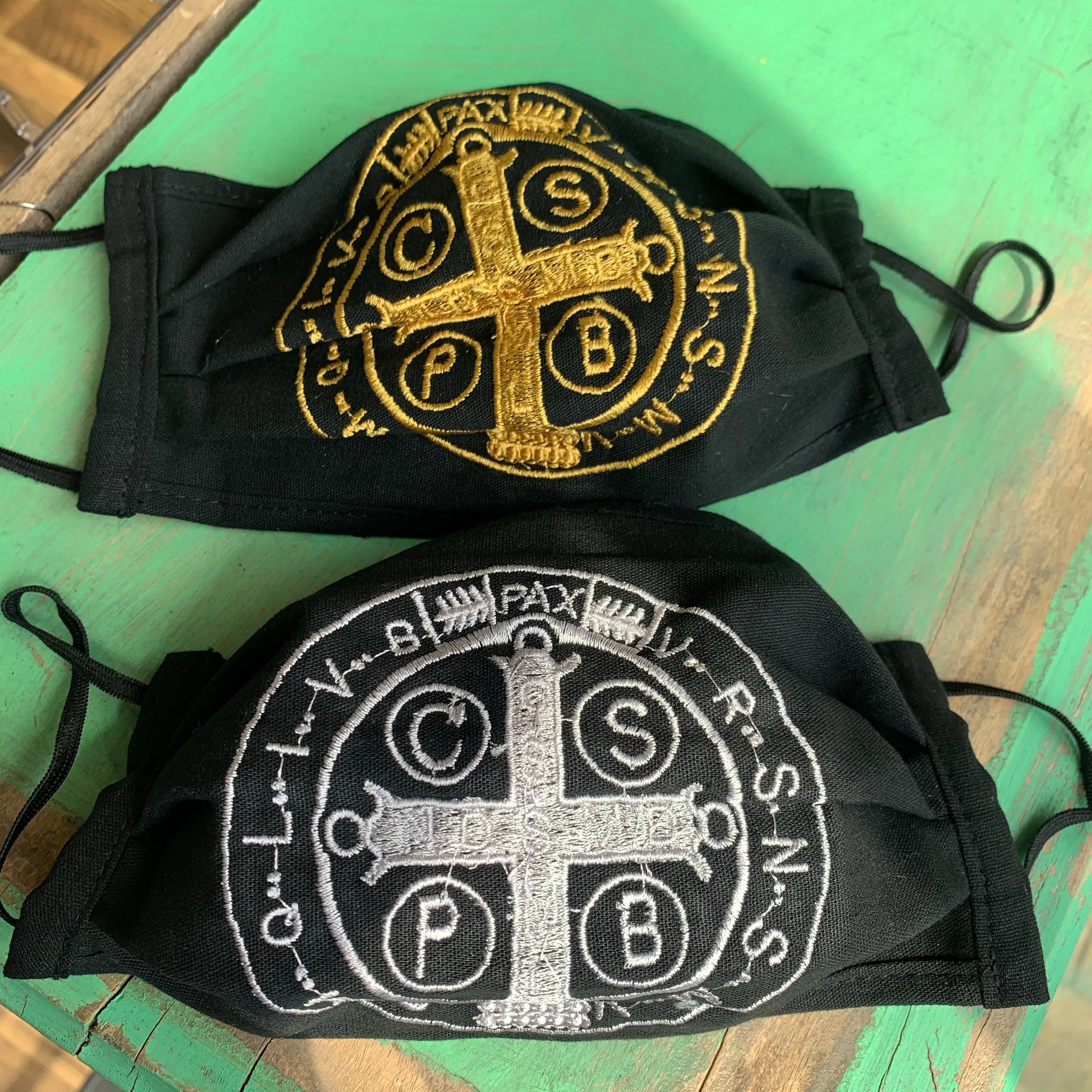 Embroidered St Benedict Mask