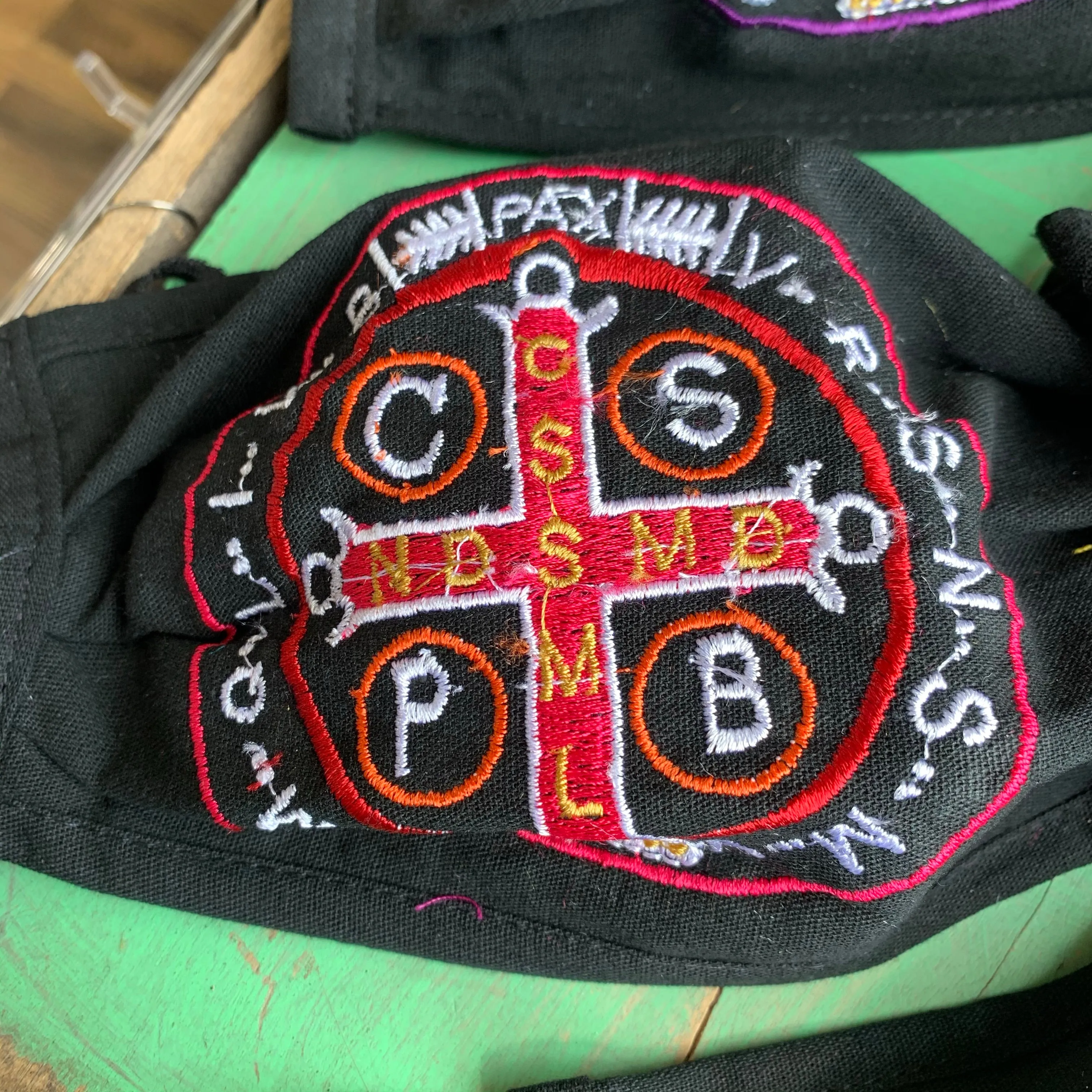 Embroidered St Benedict Mask