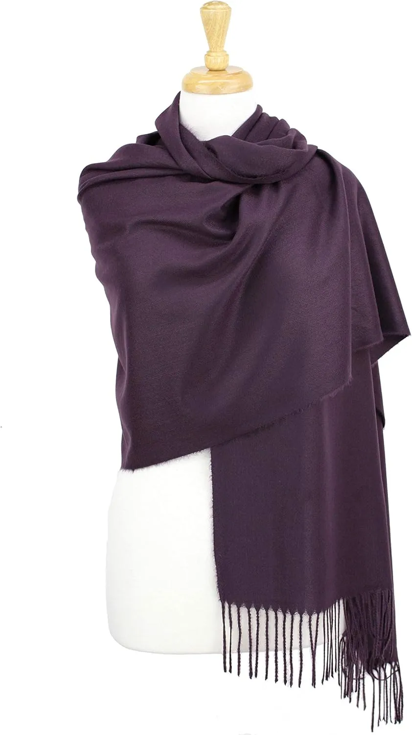 Extra Large 78 Inch X 26 Inch Soft Cashmere Wool Pashmina Shawl Wrap Scarf, Warm And Cozy For Women And Men