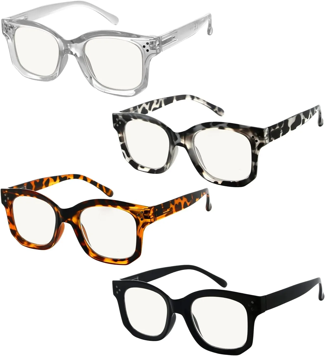 Eyekepper 4-pack Progressive Readers Women - Multifocus Reading Glasses Blue Light Blocking  1.75