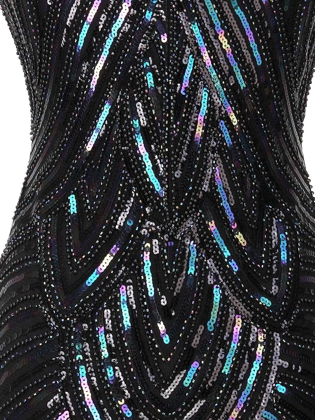 FAIRY COUPLE 1920s Sequined Embellished Tassels Hem Flapper Dress D20S002