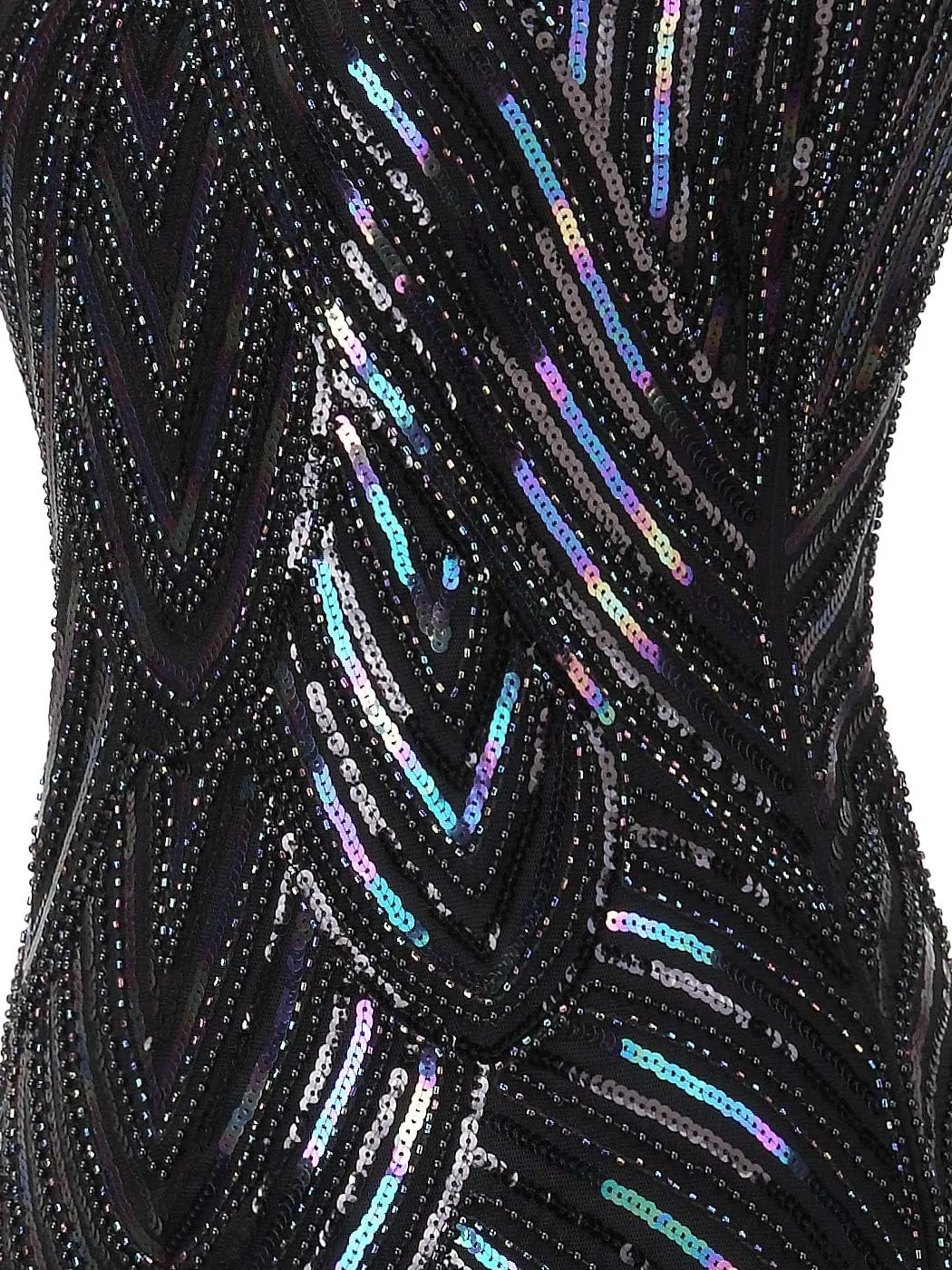 FAIRY COUPLE 1920s Sequined Embellished Tassels Hem Flapper Dress D20S002