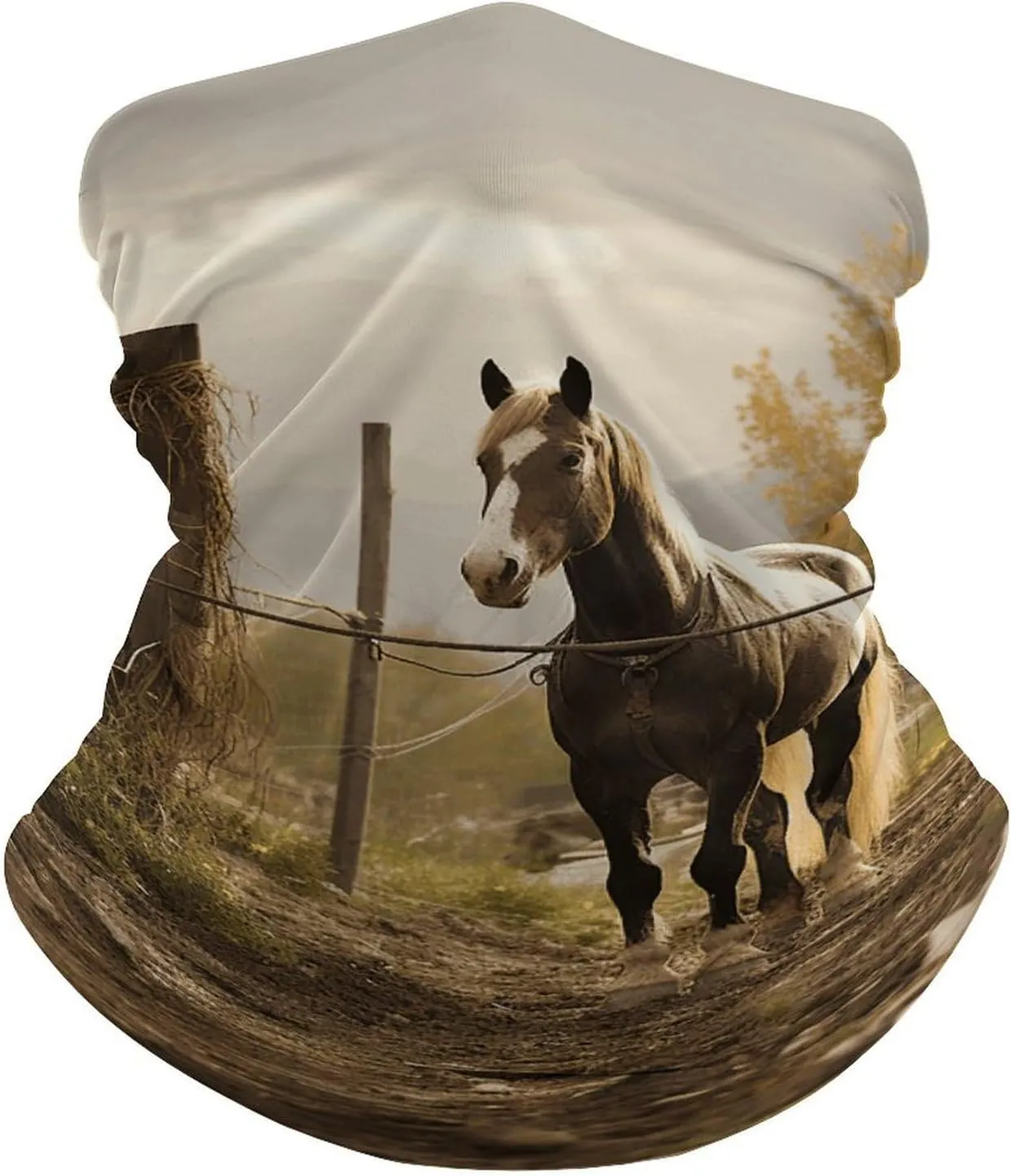 Fence And Horse Balaclava UV Protection Face Mask Breathable Neck Gaiter Ski Mask for Men Women Headwear Bandana Elastic Face Scarf