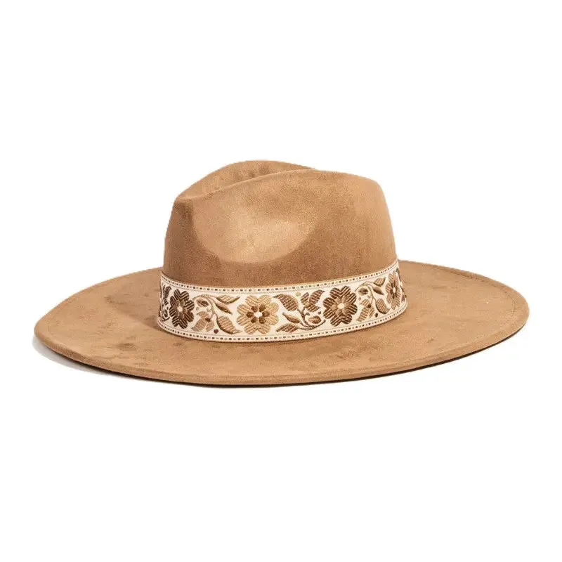 Flower Ribbon Fedora Hat