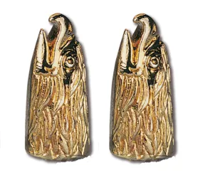 Gold Eagle Head Tyre Valve Dust Cap Covers (Pair) Motorcycle/Car/Trike, Aluminium - Zodiac 282006_PAIR
