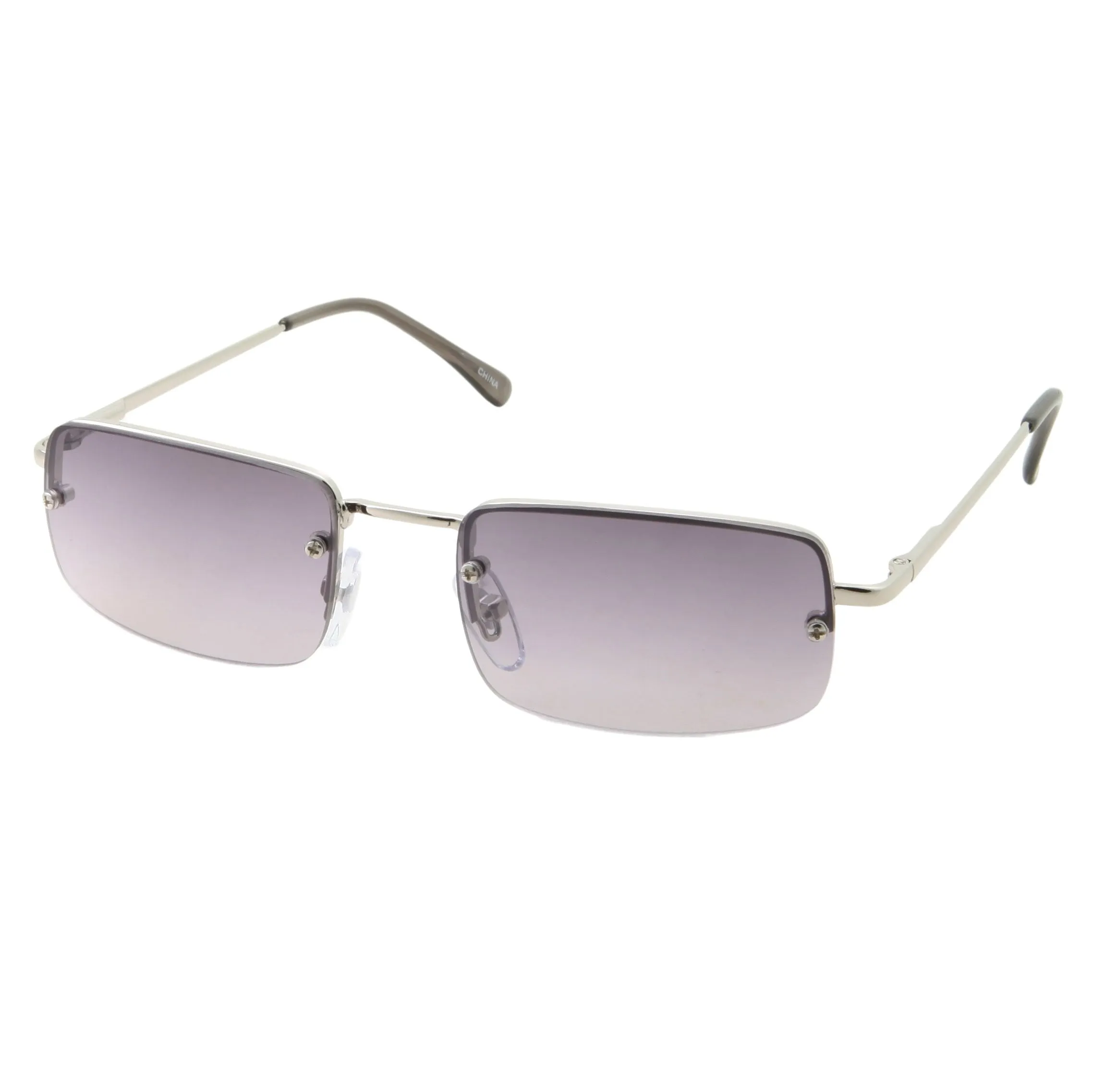 grinderPUNCH Small Slim 90's Popular Nineties Rectangular Sunglasses Rimless Eyewear