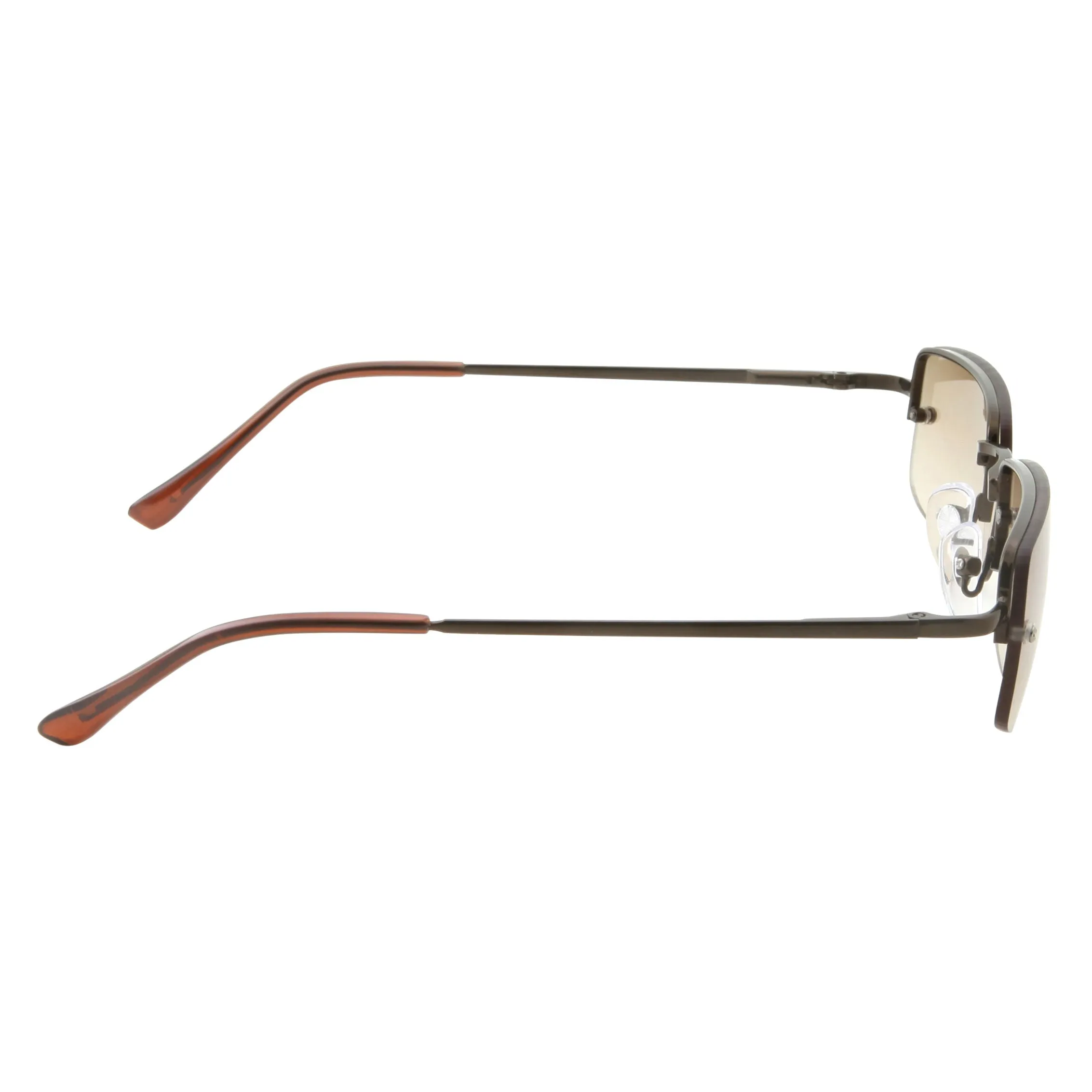 grinderPUNCH Small Slim 90's Popular Nineties Rectangular Sunglasses Rimless Eyewear