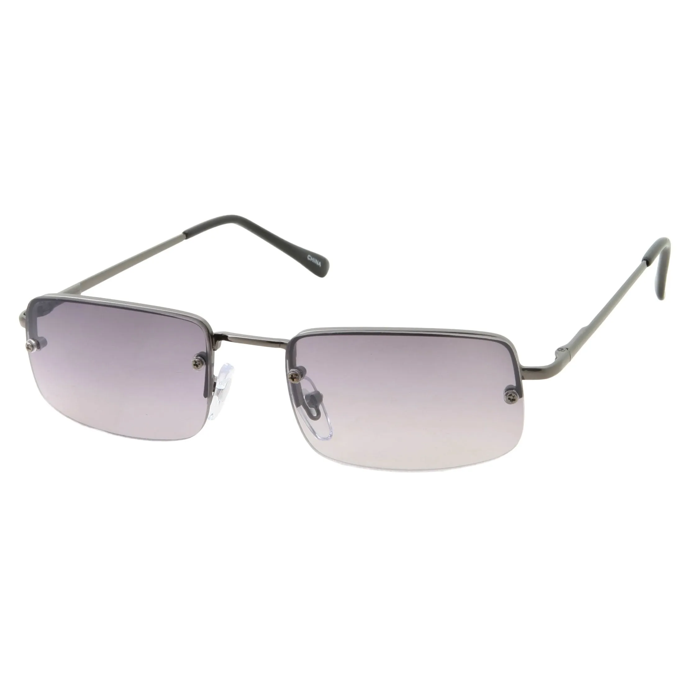 grinderPUNCH Small Slim 90's Popular Nineties Rectangular Sunglasses Rimless Eyewear